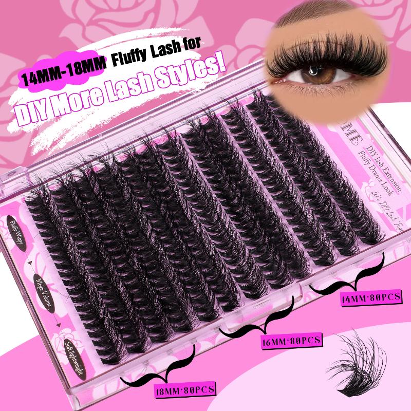 Eyelash Extension Volume - Volume D Curl Eyelash Cluster Extensions