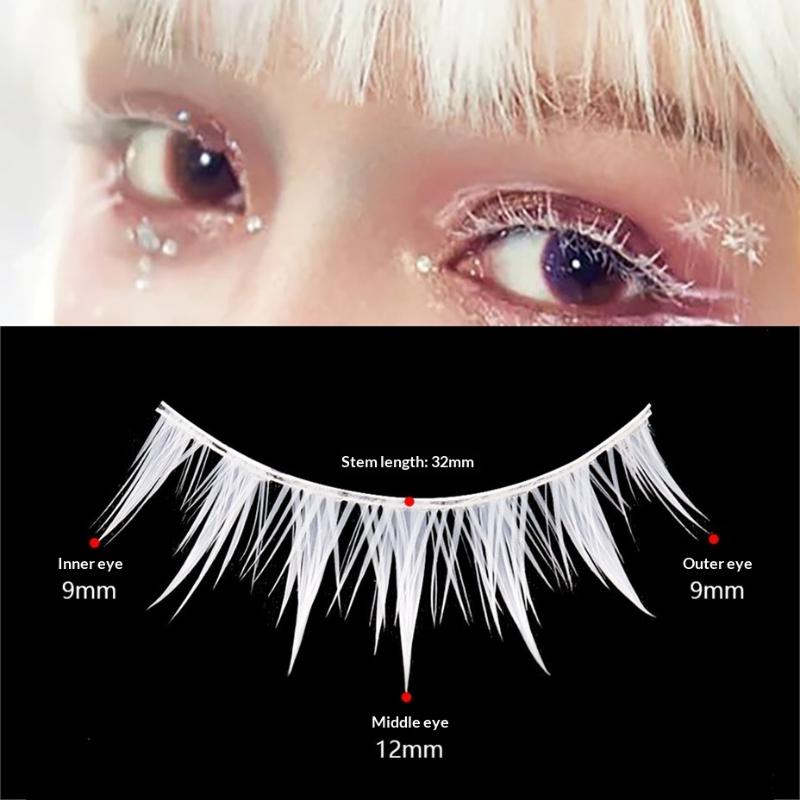3 Pairs Cosplay White Eyelashe - огляд і ціна Eyelash Extension Look