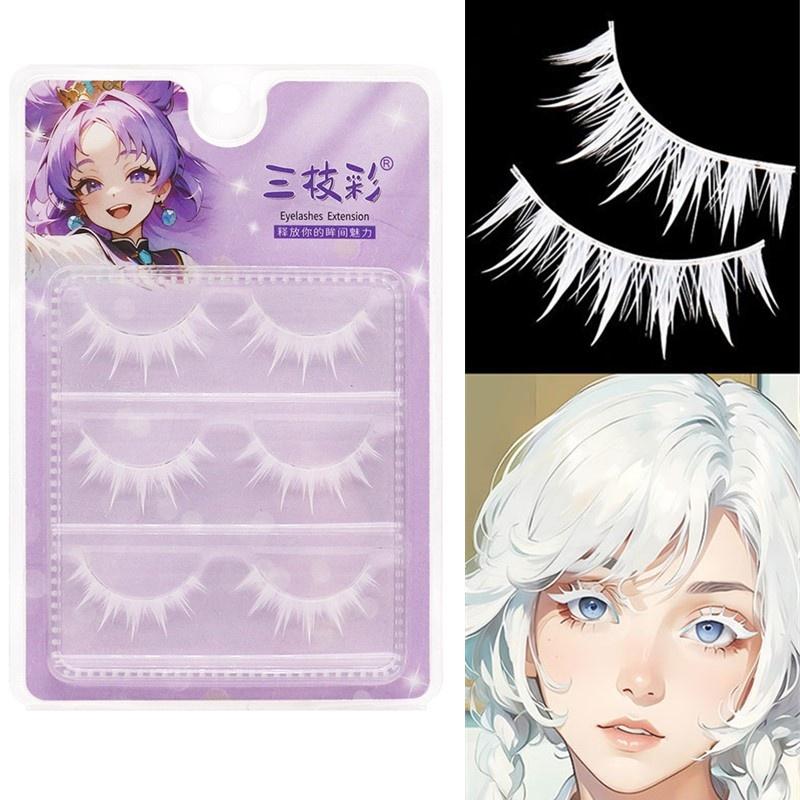 3 Pairs Cosplay White Eyelashe - огляд і ціна Eyelash Extension Look
