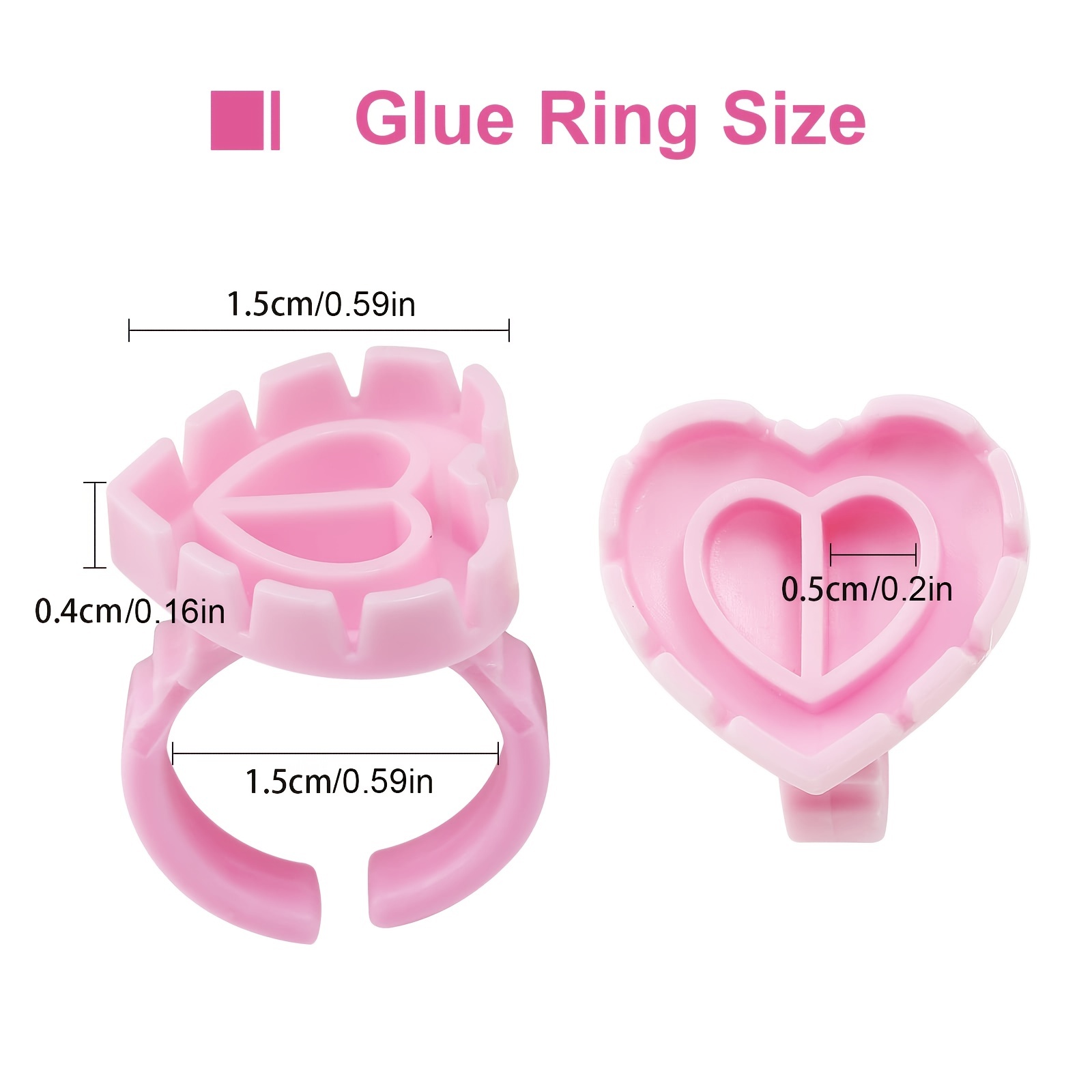 100PCSHeart Eyelash Glue Rings - огляд і ціна Eyelash Extension Volume